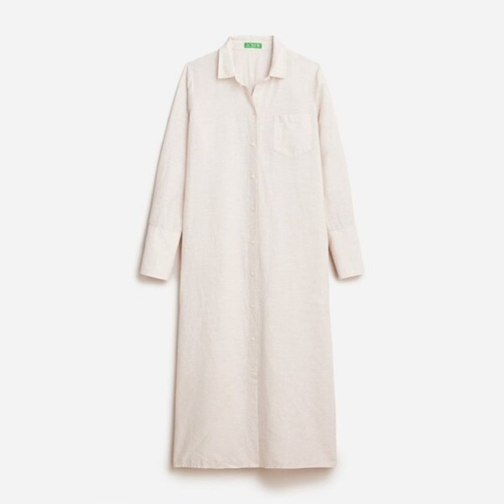 J Crew Long Sleeve Linen Maxi Dress/ Beach Cover